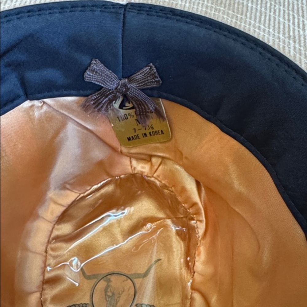 Vintage 70’s Longhorn light brown corduroy banded cowboy hat NWOT size M 7-71/8 - Picture 9 of 9